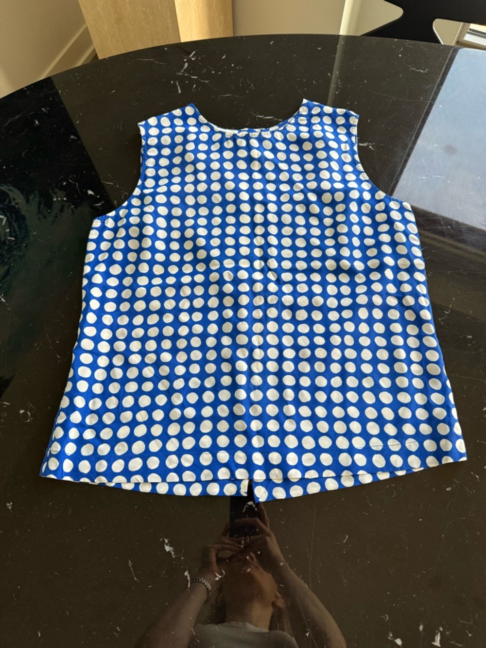 Equipment Girls Blue Polka Dot Sleeveless Tank